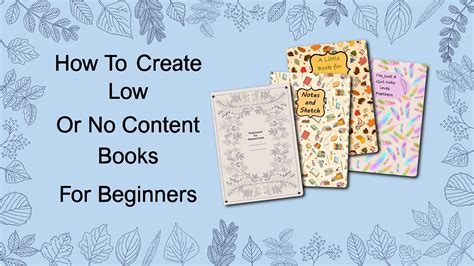 How To Self Publish A Low Or No Content Book On Amazon Kdp For