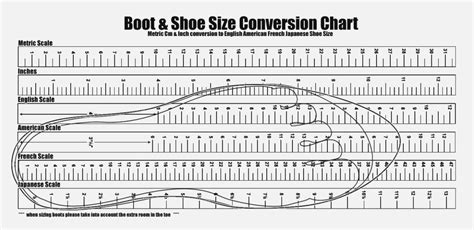 Printable Shoe Size Chart Mens