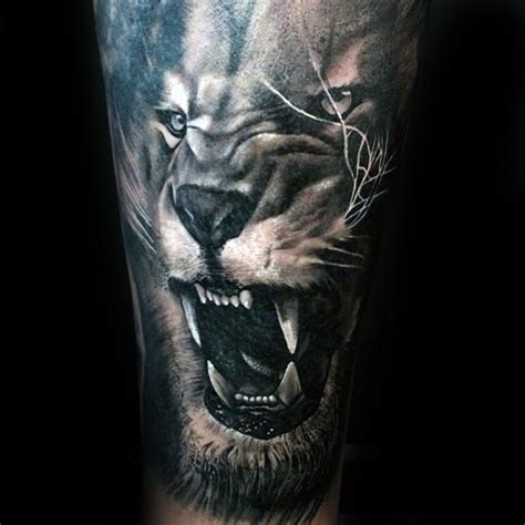 50 Realistische Löwen Tattoo Designs Für Männer Felidae Ink Ideen