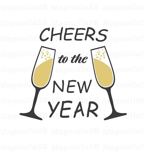 Cheers To The New Year Svg Champagne Glasses Svg Cheers Cut Etsy