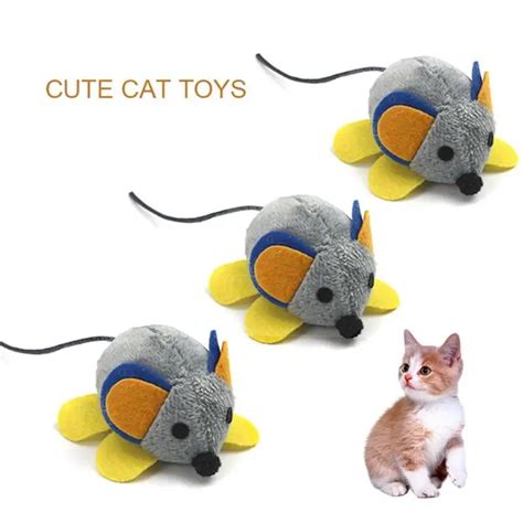 Divertido peluche pequeño ratón mascota gato juguetes Mini Lindo juego