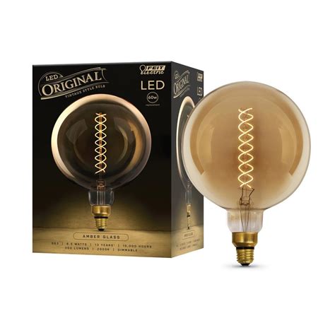 Feit Electric 60w Equivalent T10l Dimmable Led Amber Glass Vintage