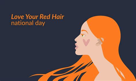 National Love Your Red Hair Day Banner Red Haired Beautiful Girl With