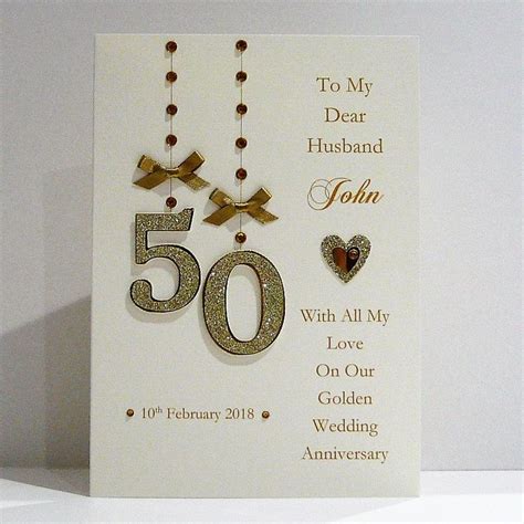 Personalised 50th Golden Wedding Anniversary Card For Etsy Uk In 2023