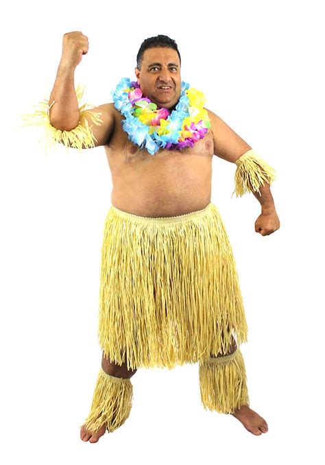 Mens Zulu Set Hawaiian Fancy Dress Costume Accessory Outfit Natural