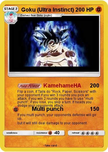 Pokémon Goku Ultra Instinct 29 29 Kamehameha My Pokemon Card