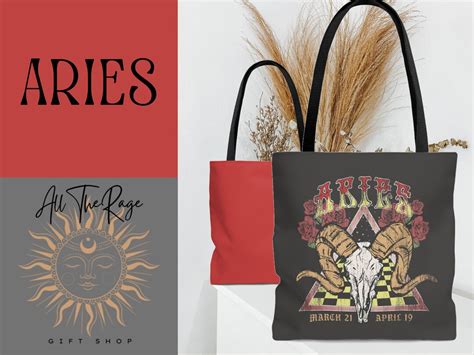 Zodiac Aries Tote Bag Aries Birthday Gift Gifts For Her Aries Etsy