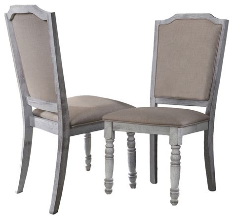 Rustic White Farmhouse Style Dining Chairs Set Of 2 French Country