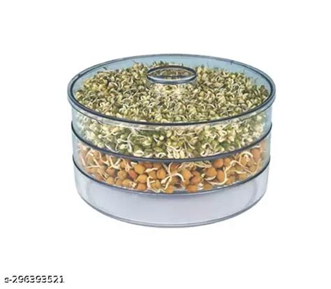 Sprout Maker With 3 Compartments For Multi Purpose Use Plastic