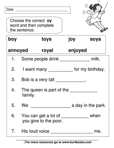 Phonics Handouts Oy And Oi Sounds Teaching Resources