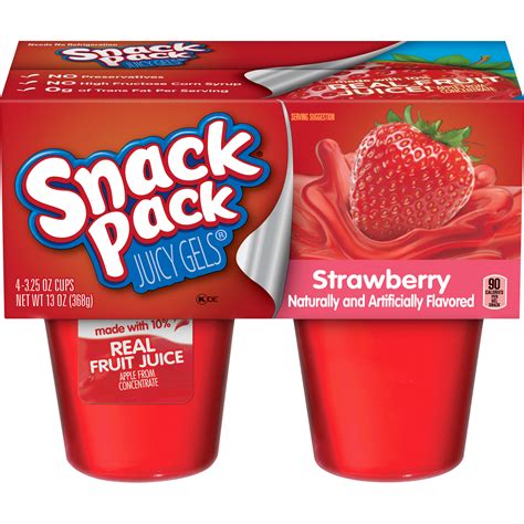Snack Pack Strawberry Juicy Gels 13 Oz 4 Count