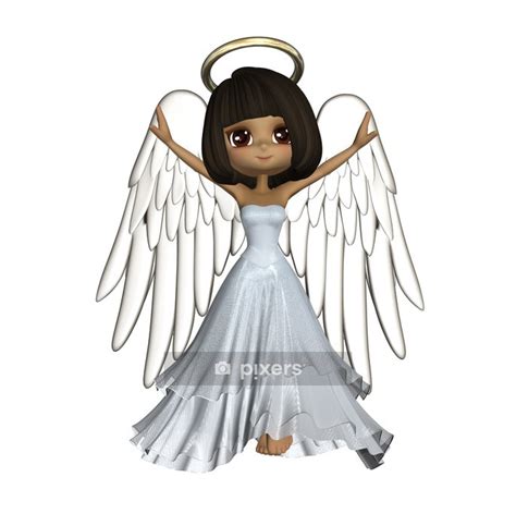 Render Of A Cute African American Angel Wall Decal Pixers We Live