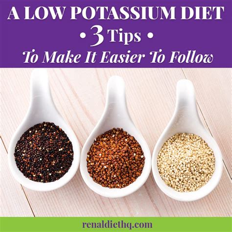 Easy Tips To Help You Follow A Low Potassium Diet Renal Diet Menu