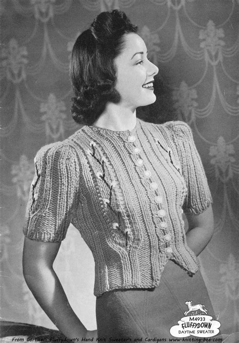 The Vintage Pattern Files 1940s Knitting Daytime Sweater