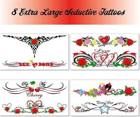8 Sexy Naughty Temporary Tattoos For Women Ladies Adult Fun For Lower