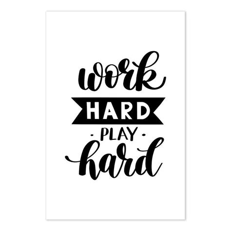 Work Hard Play Hard Motivational Poster Handmade