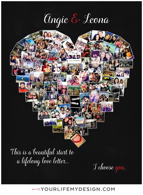 Or maybe you've finally wrestled everyone together for that traditional family photo. Personalized Anniversary Gift Heart Photo collage | Etsy | Heart photo collage, Heart shaped ...