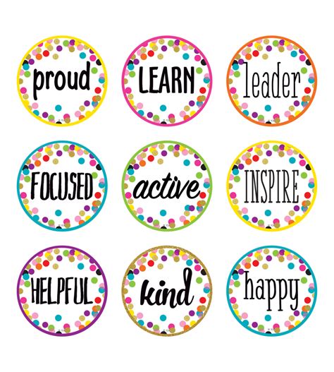 Confetti Positive Words Mini Accents Teacher Created Resources
