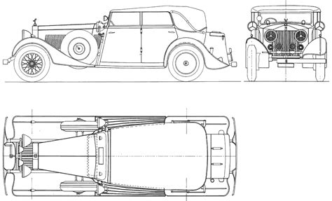1934 Rolls Royce Phantom Ii Sedan Blueprints Free Outlines
