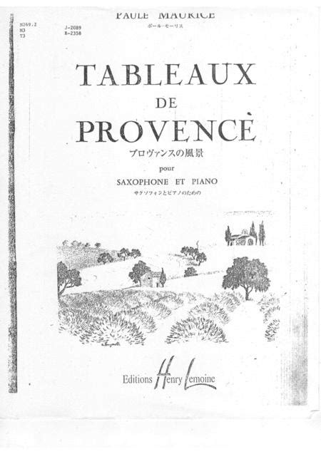 Saxophone alto mi paule maurice. TABLEAUX DE PROVENCE - Paul Maurice (Sax Alto) By ...