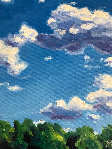 The Clouds Oil Painting On Canvas Sky Painting Blue Oil Painting