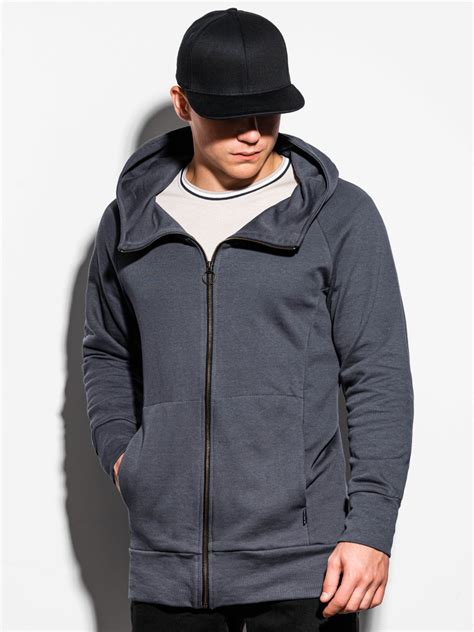 Mens Zip Up Hoodie B1017 Grey Modone Wholesale Clothing For Men