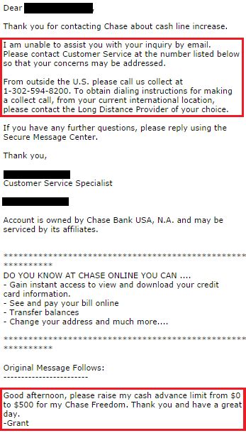 We did not find results for: Requesting an Increased Cash Advance Limit from Chase for Online Serve Reloads
