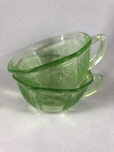 Anchor Hocking Princess Depression Glass Green Cups No Saucers Ebay