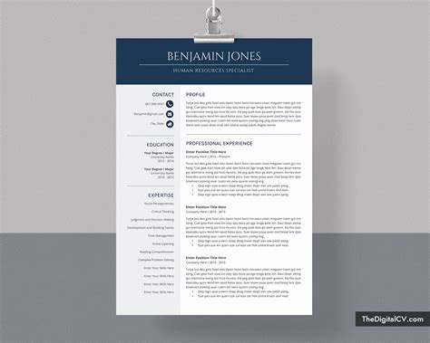 Take a look at our example cvs to discover which. Professional CV Template for Job Application, Curriculum ...