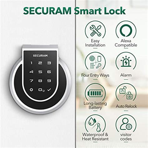 Securam Touch Fingerprint Smart Deadbolt Lock Keyless Entry Door Lock