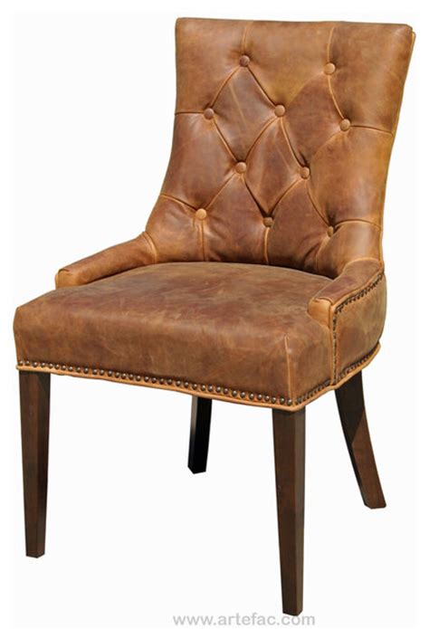 If you are shopping for cabin furnishings such as lodge sofas or rustic chairs, then you have come to the right place. Antique Brown Accent Leather Dining Chair - Rustic - Dining Chairs