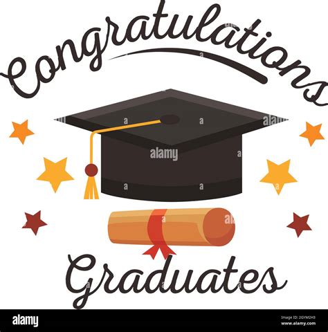 Congratulations Graduates Poster With Hat Stock Vector Image And Art Alamy