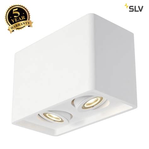 Shop Slv Plastra Box 2 Ceiling Light Square White Plaster 2xgu10