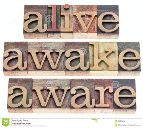 Alive Awake Aware Stock Photo Image Of Word Sign 29423850