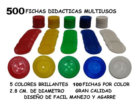 Fichas Didácticas 500 Pzas 5 Colores Juegos De Mesa Multiuso Mercado