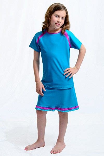 Our Sun Safe Modest Raglan 34 Sleeve Swim Top Is Bright And Colorful