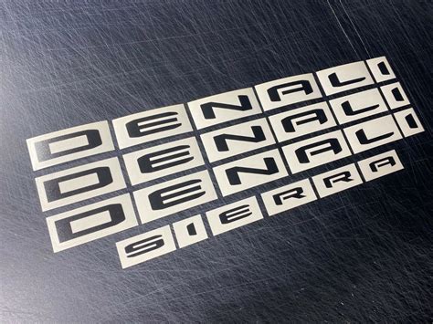 2019 2022 Gmc Sierra Denali Emblem Overlay Decal Letters Blackout Set
