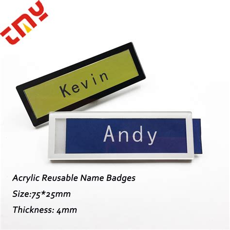 Custom Plastic Pvc Reusable Name Badge With Magnet With Pin Buy