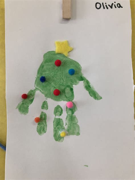 Christmas Tree Handprint Art For Preschoolers Christmas Tree