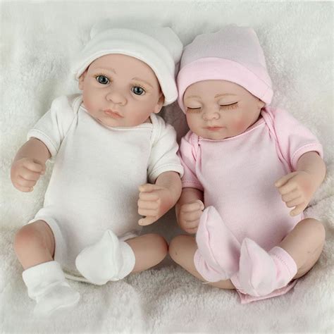 10inch 25cm Handmade Baby Girl Boy Twins Reborn Dolls Full Silicone
