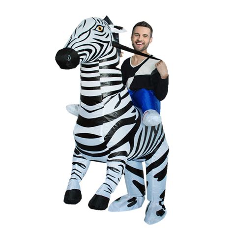 Riding Zebra Inflatable Costume Costume Party World