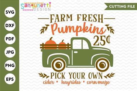 Farm Fresh Pumpkins Svg Autumn Cut File