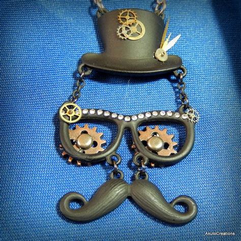 Steampunk Mustache Necklace Oo Necklace Unique Jewelry Steampunk
