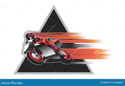 Motorcycle Racer Silhouette On Isolated White Background Stock Photo