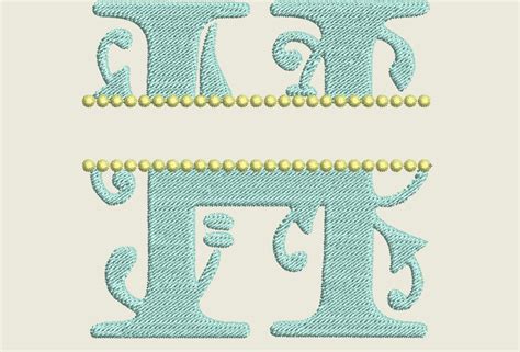 Beautiful Split Monogram Embroidery Alphabet And Mini Font Etsy