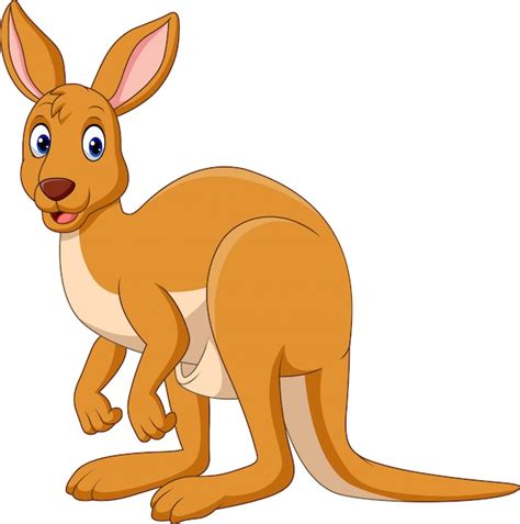 Premium Vector Cartoon Funny Kangaroo Isolated On White Background