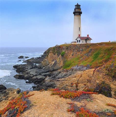 Lighthouse At Pigeon Point In Ca California Lighthouse Road Trip Usa