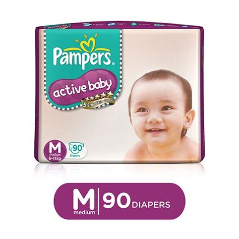 Buy Pampers Active Baby Medium 90 Diaper Pants 90 Pcs Pouch Online