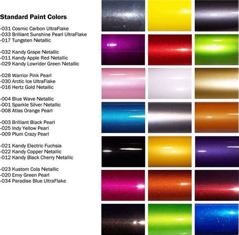 Car Colors Car Paint Colors Car Paint Jobs Paint Color Chart