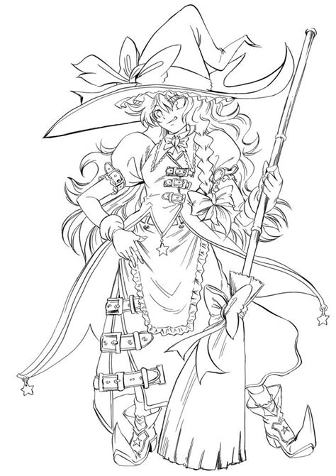 Anime Coloring Printable Pages Witch Coloring Pages
